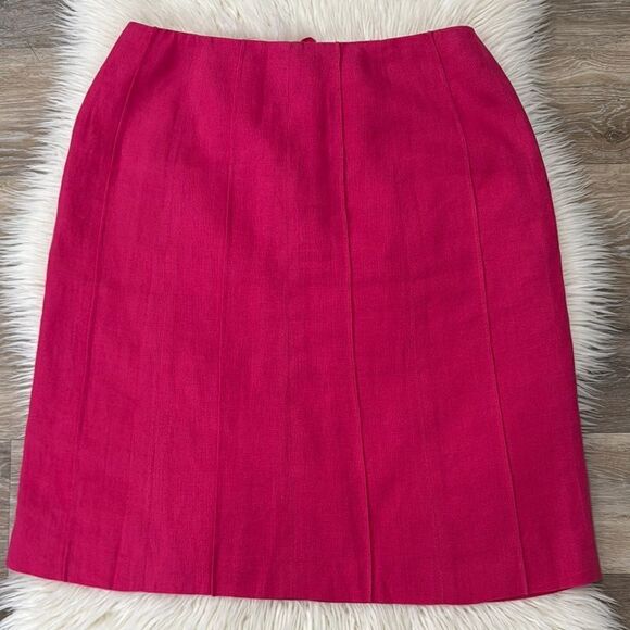 Talbots Elegant Fuchsia 100% Linen Skirt Size 8 - Picture 1 of 7